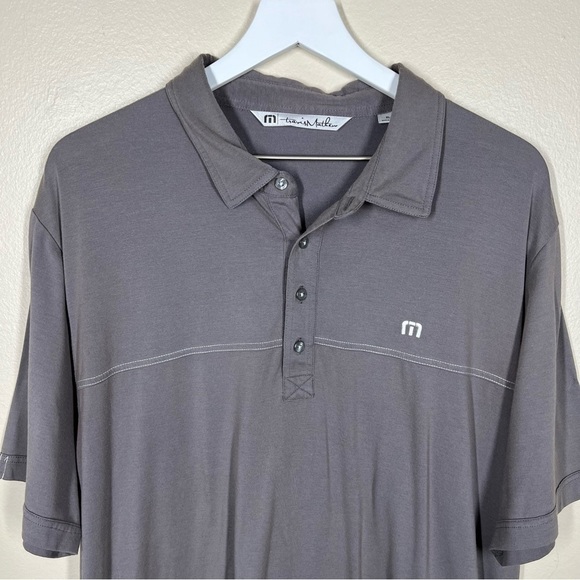 Travis Mathew Mens Dark Gray Polo Short Sleeve Shirt Golf Athleisure Size XL - Picture 2 of 12